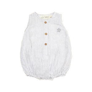 Organic Muslin Baby Romper (Pack of 3) – Ochre/Grey stripe/Grey