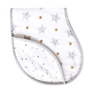 Swaddle & Burp Cloth Bib - Starry Night (Metallic)
