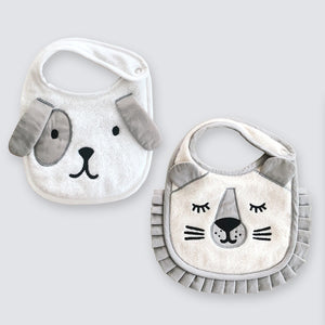 Newborn Bibs - Puppy & Lion (Pack of 2)