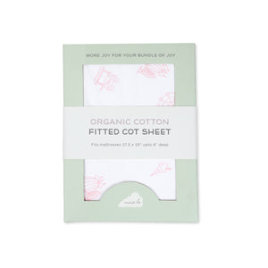 Organic Cotton Fitted Cot Sheet – Carnival Pink