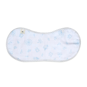 Swaddle & Burp Cloth Bib - Carnival Blue