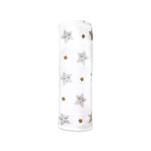 Swaddle & Burp Cloth Bib - Starry Night (Metallic)