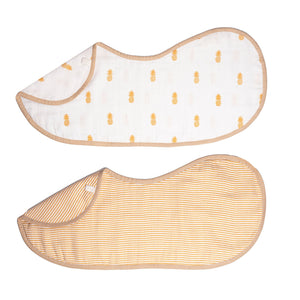 Organic Muslin Burp Cloth & Bib (Pack of 2) – Pineapple Bliss