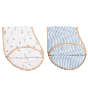 Organic Muslin Burp Cloth & Bib (Pack of 2) – Sea Breeze