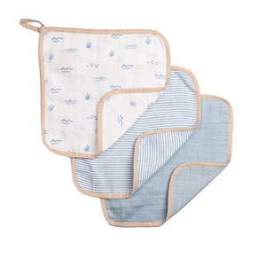 Organic Muslin Washcloths (Set of 3) – Sea Breeze