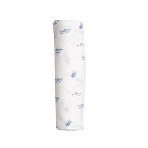 Swaddle & Burp Cloth Bib - Sea Breeze