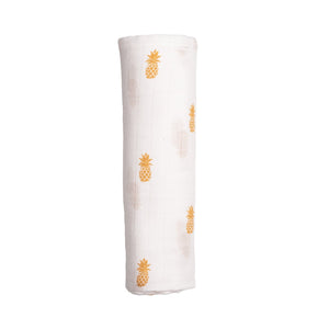 Swaddle & Burp Cloth Bib - Pineapple Bliss