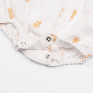 Organic Muslin Baby Romper (Pack of 3) – Pineapple Bliss