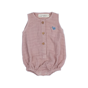 Organic Muslin Baby Romper (Pack of 3) – Old rose/Grey stripe/Grey