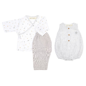 All Day Set (Romper & Kimono) - Sleepy Star Gold image 1