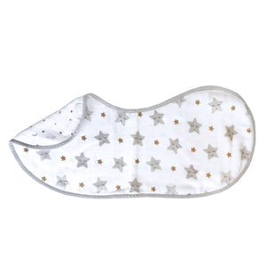 Swaddle & Burp Cloth Bib - Starry Night (Metallic)