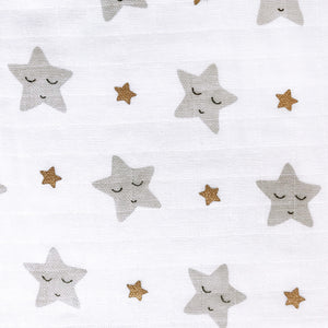 Swaddle & Burp Cloth Bib - Starry Night (Metallic)
