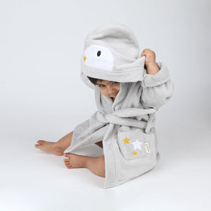 Hooded Baby Robe – Penguin