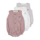 Organic Muslin Baby Romper (Pack of 3) – Old rose/Grey stripe/Grey