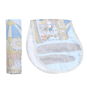 Swaddle & Burp Cloth Bib - Carnival Blue