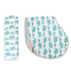Swaddle & Burp Cloth Bib - Elephant Parade