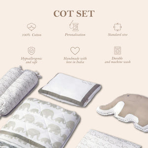 Organic Cotton Cot Bedding Set – Hello Flamingo