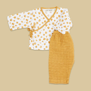 Organic Muslin Kimono Lounge Set - Born To Be Wild (Paws)