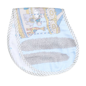 Swaddle & Burp Cloth Bib - Carnival Blue