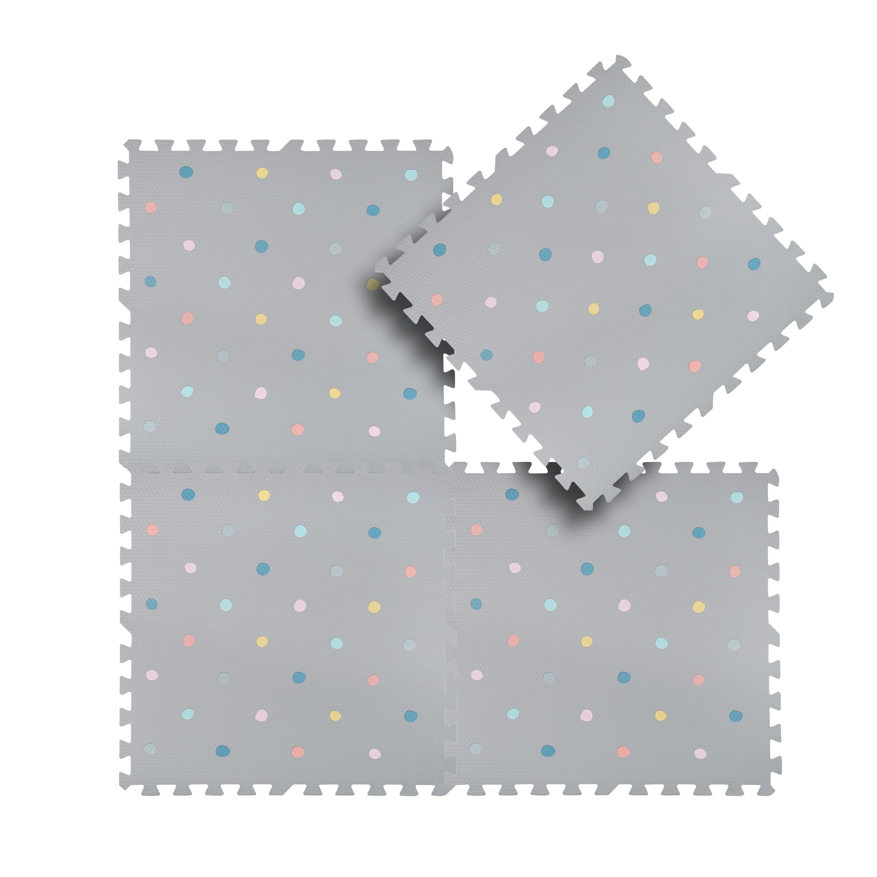 Foam Tiles Playmat Grey/Polka dot - Main Image