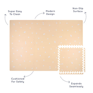 Foam Tiles Playmat - White/Peach Triangles