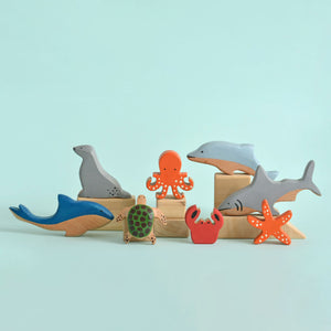 Wooden Aquatic Animals (Set of 8)