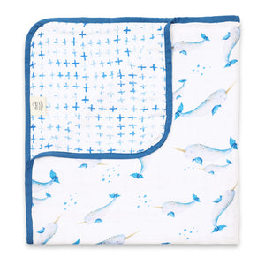 Bamboo Muslin Cot Bedding Set – Believe in Narwhals