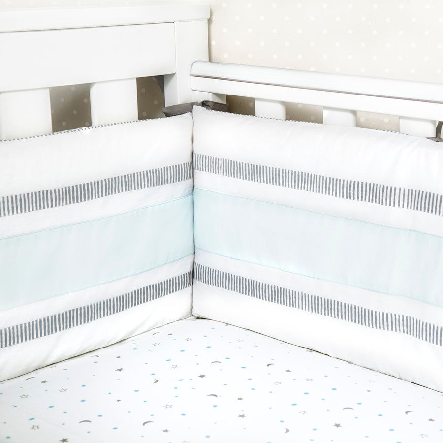 Organic Cotton Fitted Cot Sheet – Sleepy Star (Blue)