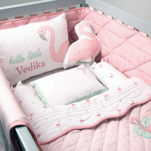 Newborn Organic Cot Bedding Set Flamingo Masilo Organic Baby