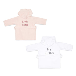 Big & Little Sibling Robes – Pink & White