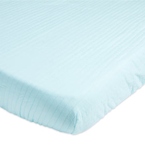 Heirloom Quilted Fitted Cot Sheet  – Sky