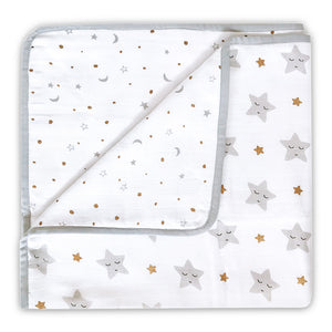Organic Muslin Blanket - Sleepy Star (Gold)