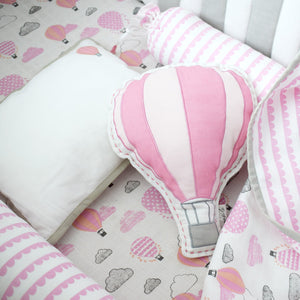 Organic Shape Cushion – Up, Up & Away (Pink)