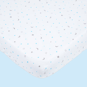 Organic Cotton Cot Bedding Set – Sleepy Star (Blue)