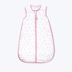 Organic Muslin Sleeping Bag – Starry Night (Pink)