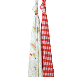 Bamboo Muslin Swaddles (Set of 2) – Picnic Party & Gingham Checks