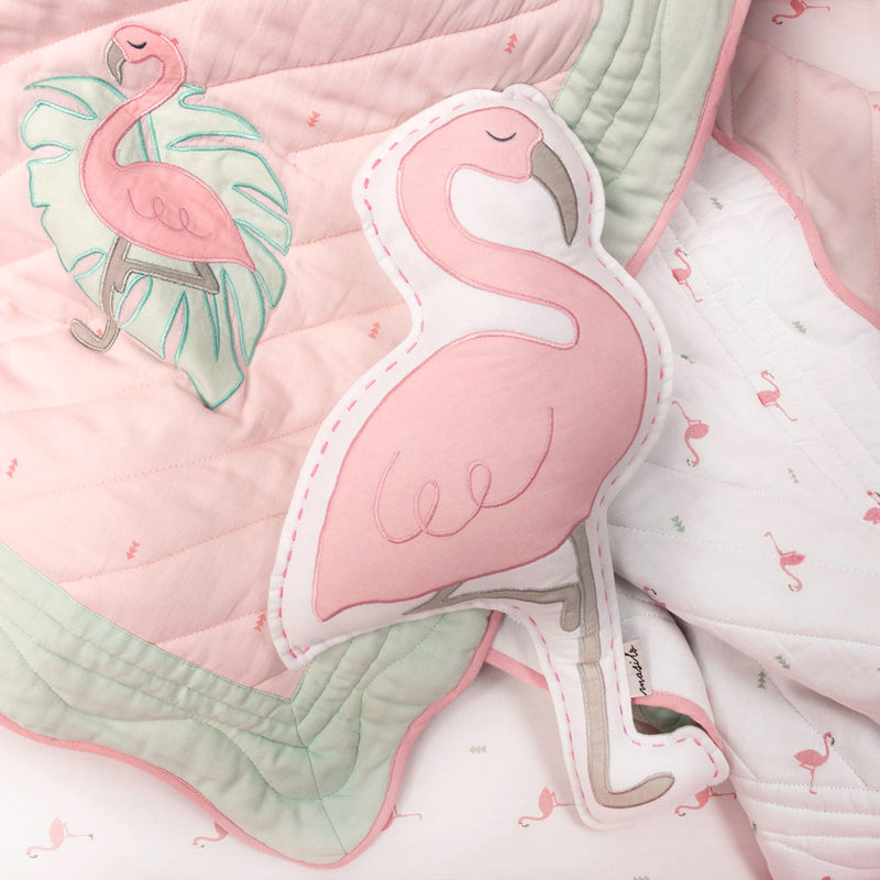 Organic Cotton Cot Bedding Set – Hello Flamingo